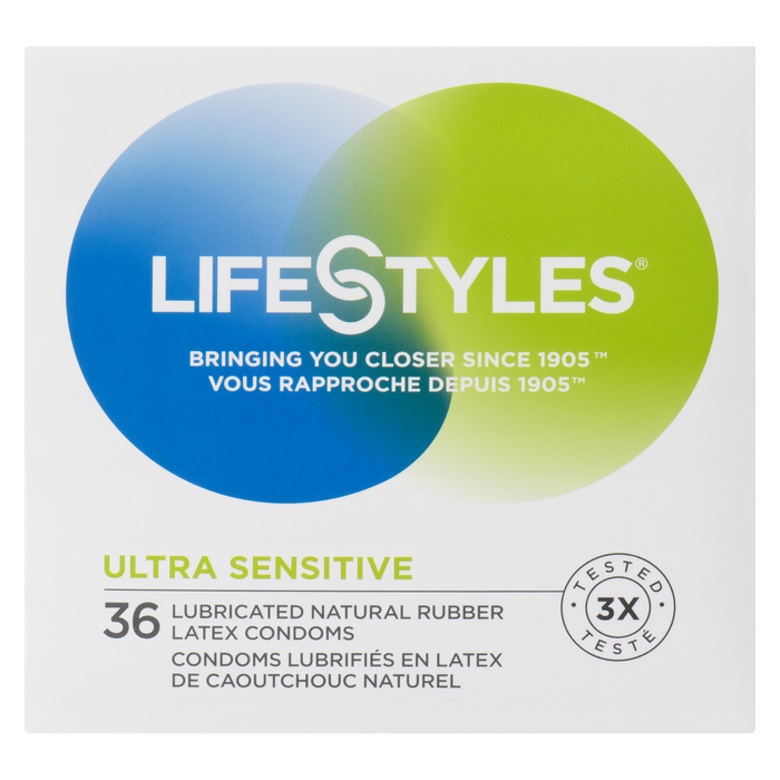 LifeStyles Ultra Sensitive 36 Lubricated Natural Rubber Latex Condoms