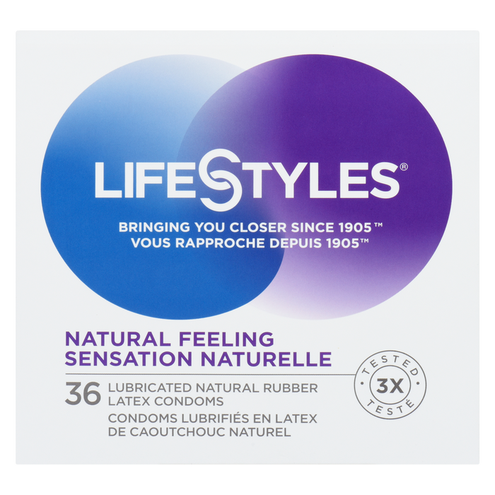 Préservatifs en latex de caoutchouc naturel lubrifiés LifeStyles Nautral Feeling 36