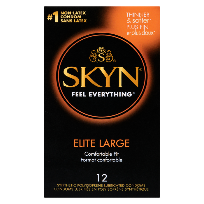 Préservatifs synthétiques lubrifiés SKYN Elite Large Comfort Fit 12