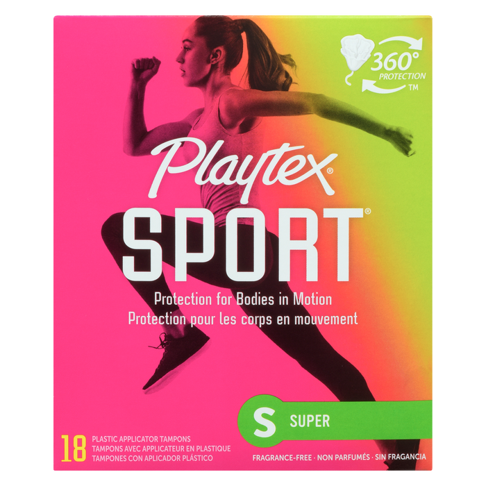 Playtex Sport Super 18 Plastic Applicator Tampons