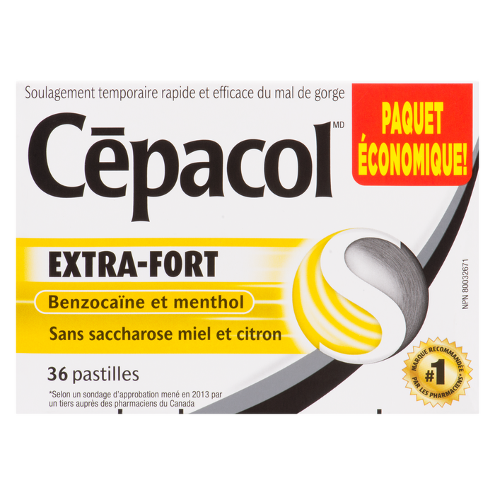 Cēpacol Benzocaine & Menthol Extra Strength Sucrose Free Honey Lemon Value Pack! 36 Lozenges