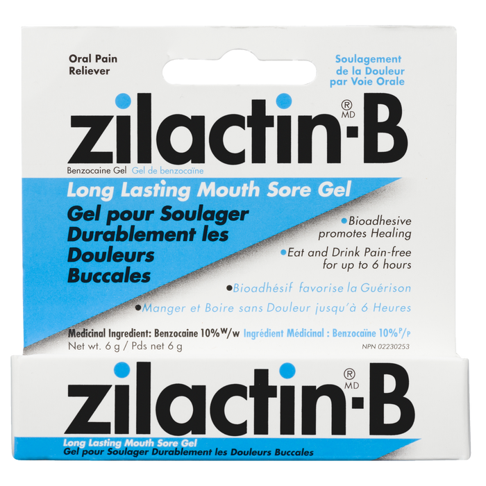 Gel anti-aphtes longue durée Zilactin-B Benzocaïne 6 g