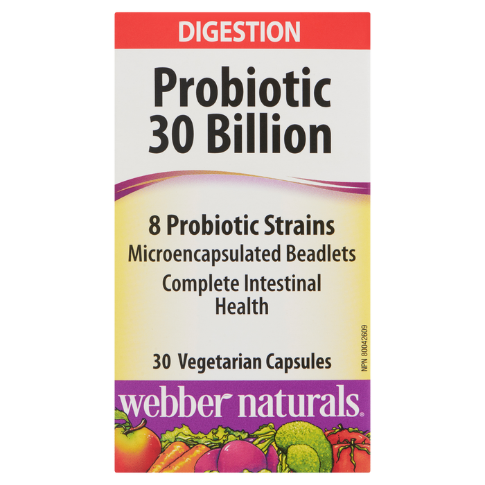 Webber Naturals Probiotic 30 Billion Digestion 30 Vegetarian Capsules