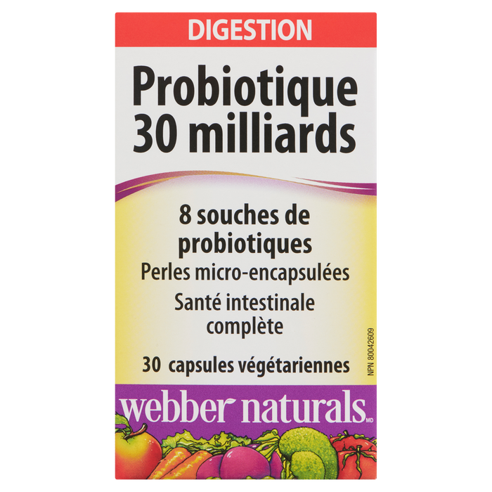 Webber Naturals Probiotic 30 Billion Digestion 30 Vegetarian Capsules