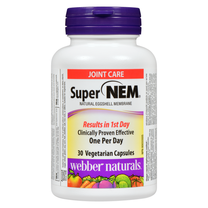 Webber Naturals Super NEM Membrane de coquille d'œuf naturelle 30 capsules végétariennes