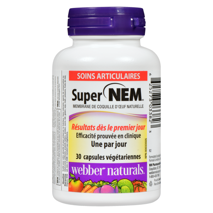 Webber Naturals Super NEM Membrane de coquille d'œuf naturelle 30 capsules végétariennes