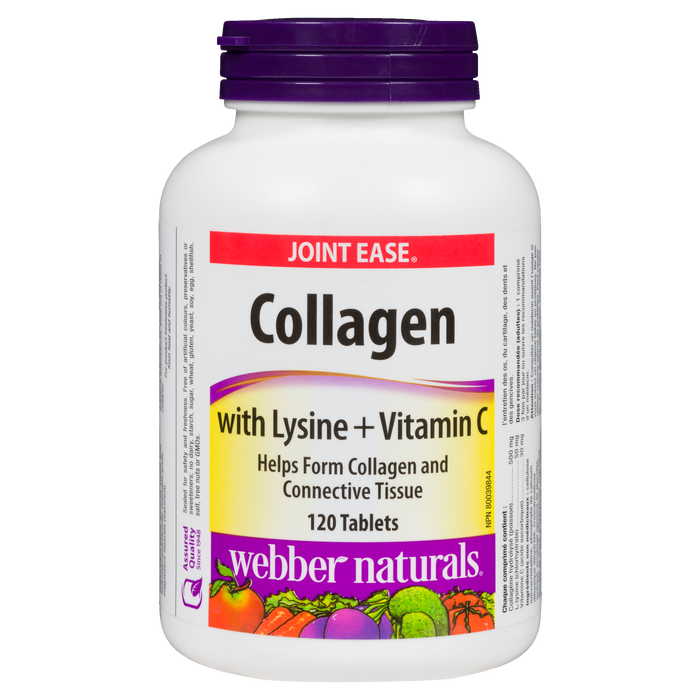 Webber Naturals Joint Ease Collagen with Lysine + Vitamin C 120 Tablets