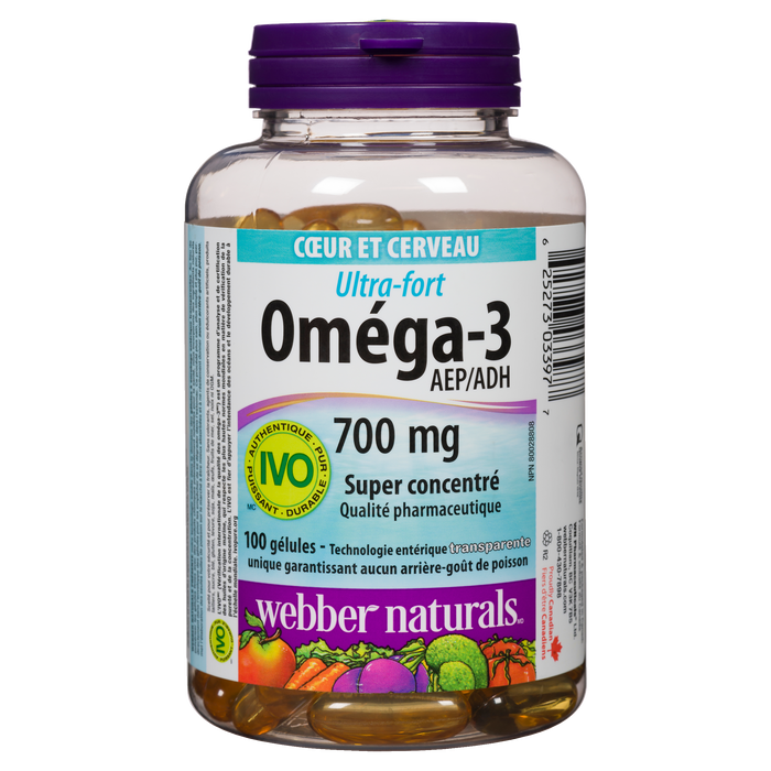 Webber Naturals Cœur et esprit Oméga-3 EPA/DHA 700 mg 100 gélules