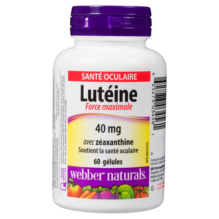 Webber Naturals Eye Health Lutein with Zeaxanthin 40 mg Maxiumum Strength 60 Softgels