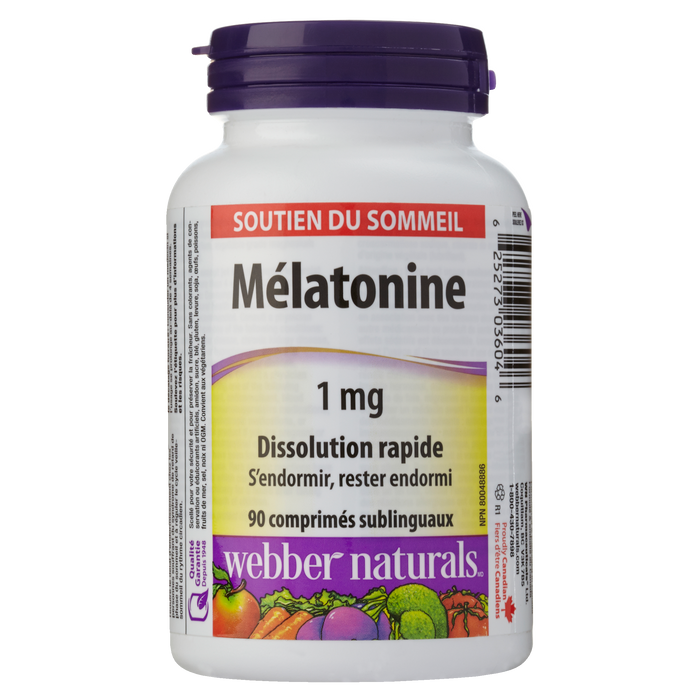 Webber Naturals Sleep Support Mélatonine 1 mg 90 comprimés sublinguaux