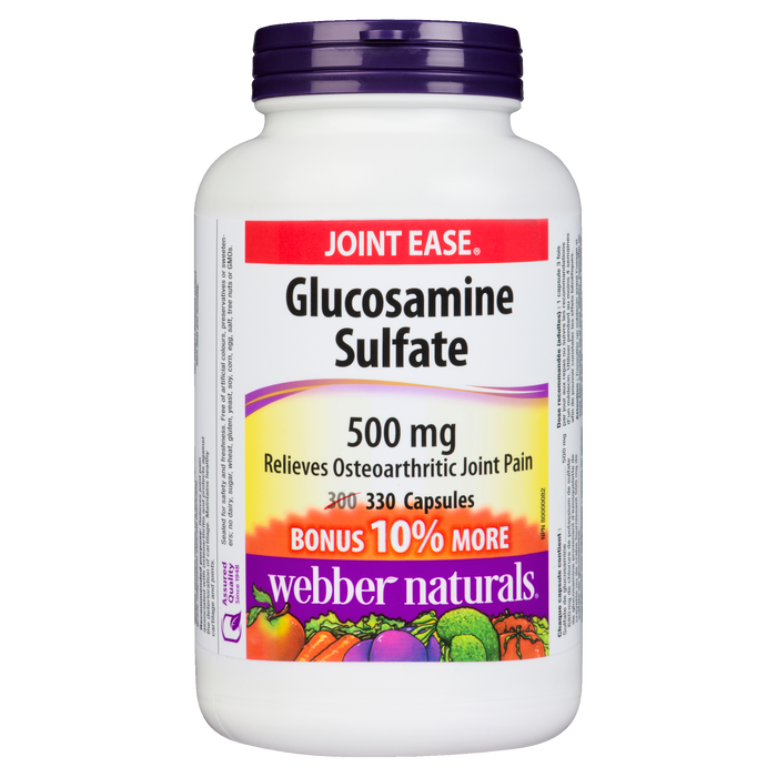 Webber Naturals Joint Ease Glucosamine Sulfate 500 mg 330 gélules