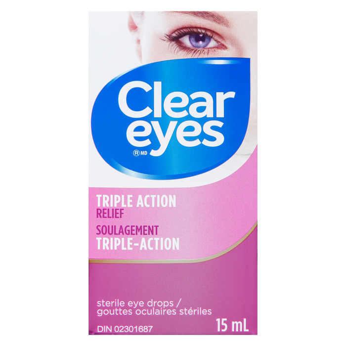 Collyre stérile Clear Eyes Triple Action Relief 15 ml