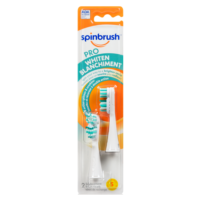 Spinbrush Pro Whiten S Soft Bristles 2 Replacement Brush Heads