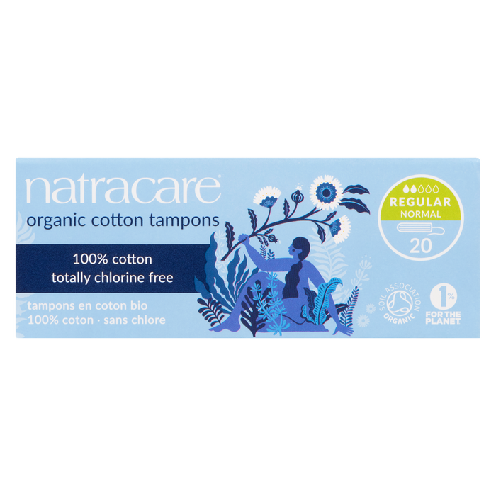 Tampons en coton biologique Natracare Regular Normal 20 tampons en coton biologique