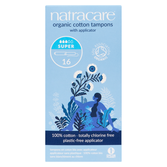 Natracare Organic Cotton Tampons with Applicator Super 16 Organic Cotton Tampons with Applicator