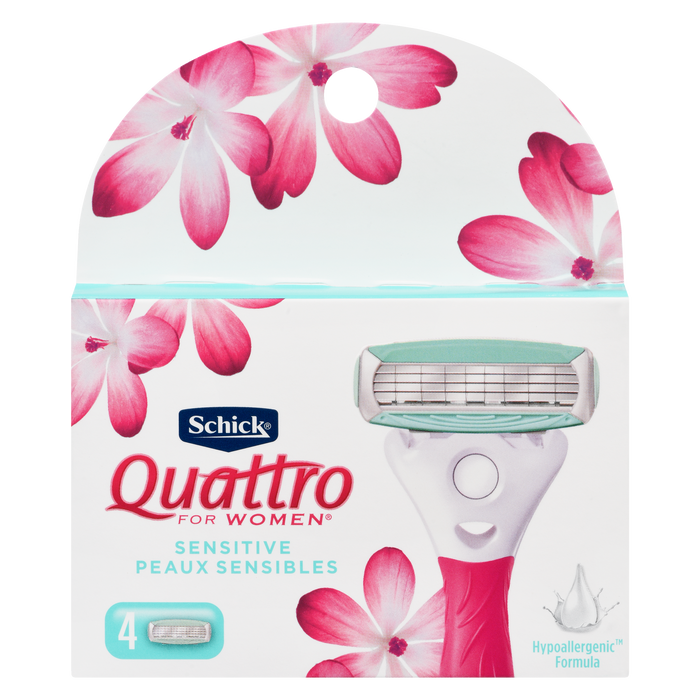 Rasoir Schick Quattro pour femme 4 lames ultra-fines Sensitive 4