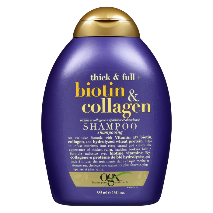 Shampoing OGX Thick &amp; Full + Biotine &amp; Collagène 385 ml