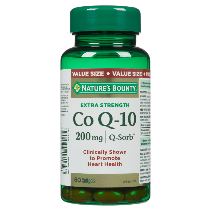 Nature's Bounty Co Q-10 Q-Sorb Extra Strength 200 mg Format économique 60 gélules