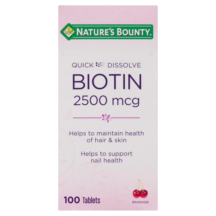 Nature's Bounty Biotine 2500 mcg 100 comprimés