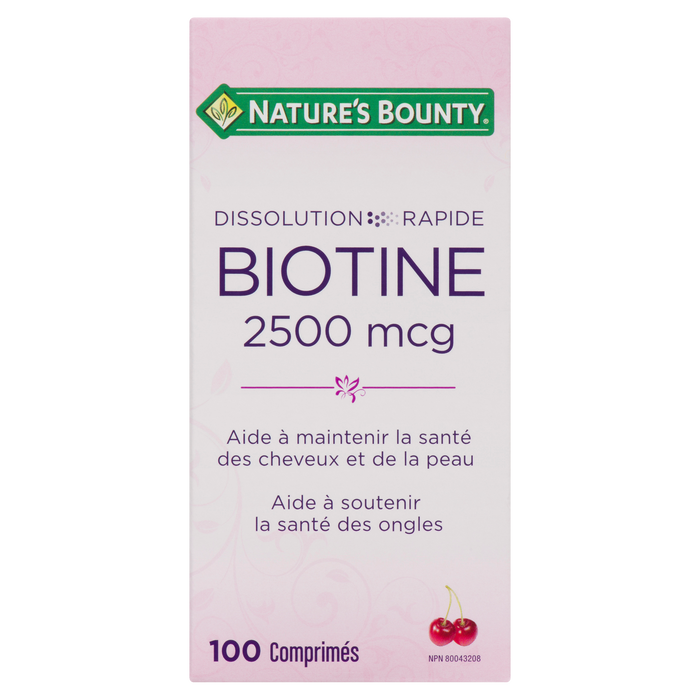 Nature's Bounty Biotin 2500 mcg 100 Tablets