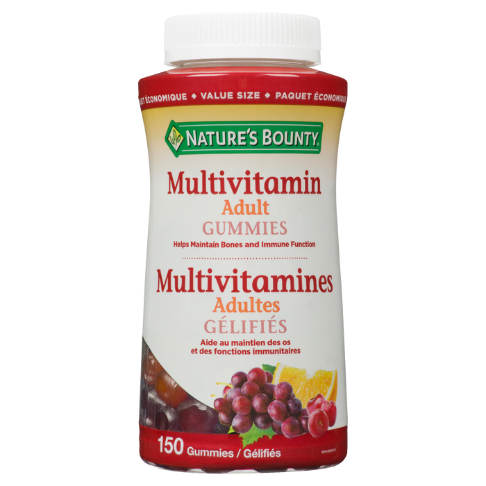 Gummies multivitaminés Nature's Bounty pour adultes, format économique, 150 gummies