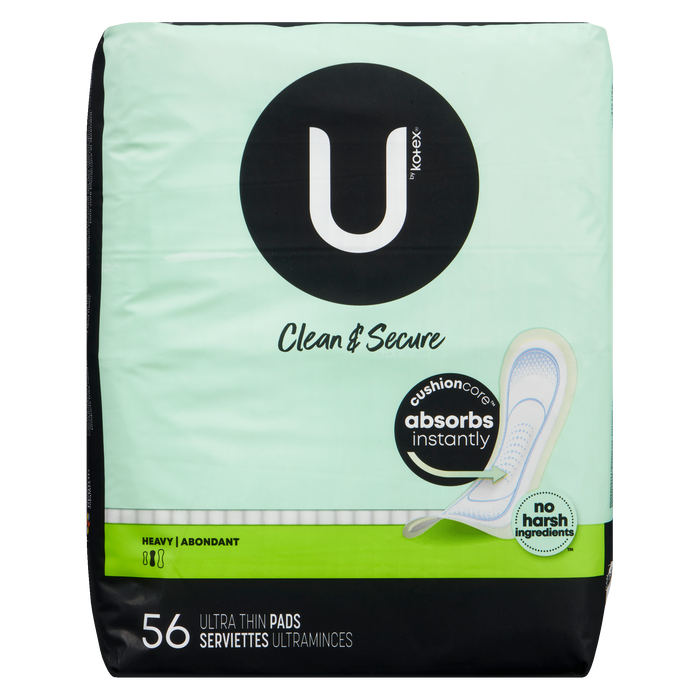 U by Kotex Clean & Secure Heavy 56 Ultra Thin Pads