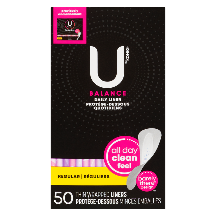 U by Kotex Balance Daily Liner Regular 50 protège-dessous minces enveloppés