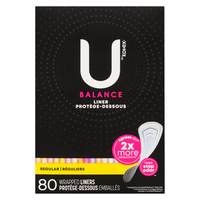 U by Kotex Balance Liner Regular 80 protège-dessous enveloppés