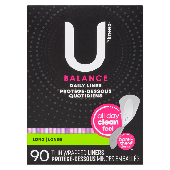 U by Kotex Balance Daily Liner Long 90 Thin Wrapped Liners