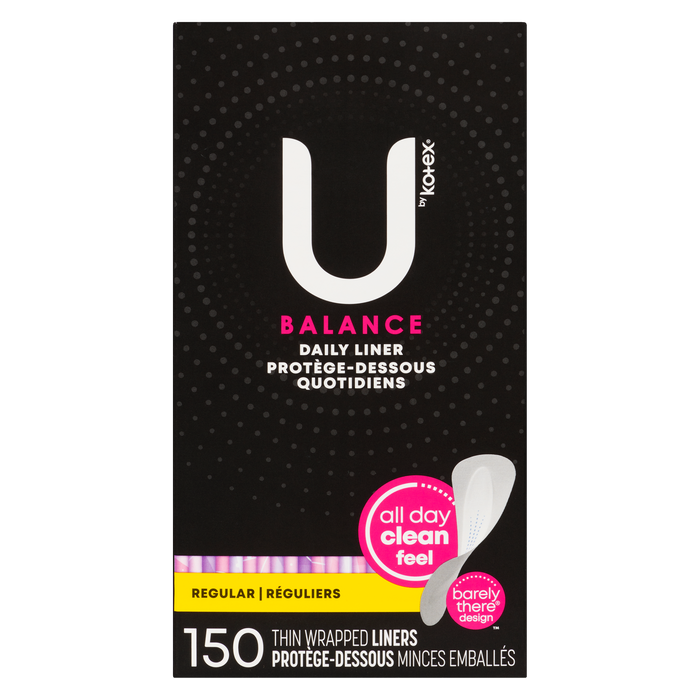 U by Kotex Balance Daily Liner Regular 150 Thin Wrapped Liners