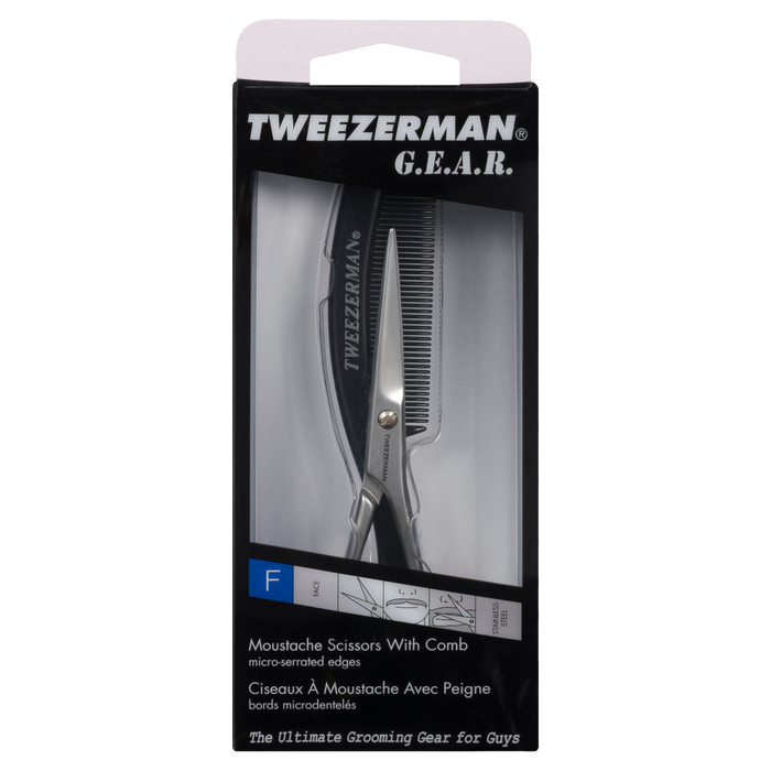 Tweezerman G.E.A.R. Moustache Scissors with Comb