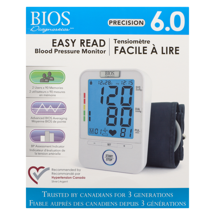 BIOS Diagnostics Easy Read Blood Pressure Monitor Precision 6.0