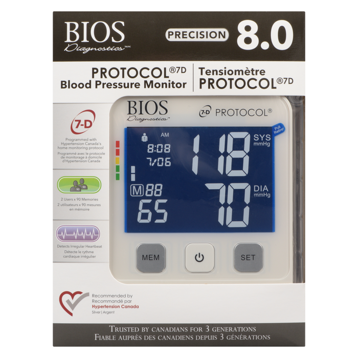 Protocole de diagnostic du BIOS 7D Tensiomètre Precision 8.0