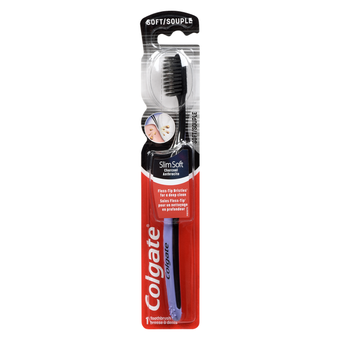 Colgate Slim Soft Toothbrush Soft Charcoal 1 Toothbrush