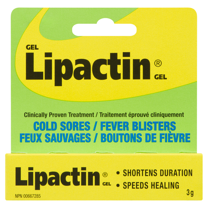 Lipactin Gel Cold Sores / Fever Blisters 3 g