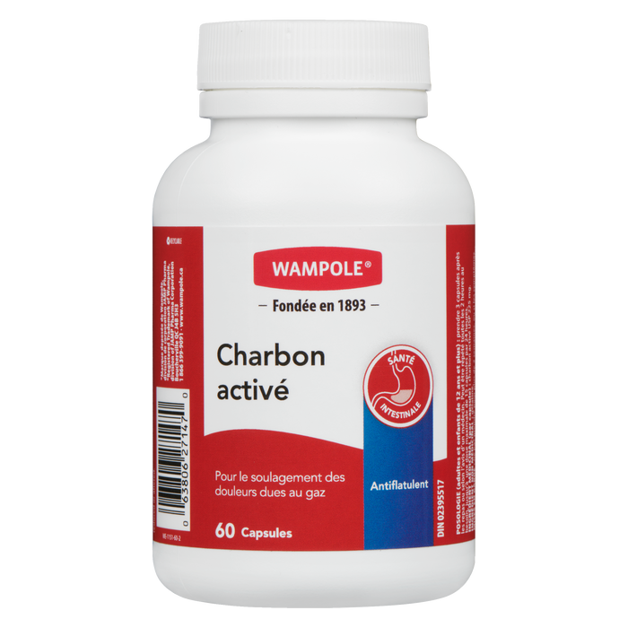 Wampole Antiflatulent Charbon Actif 60 Gélules