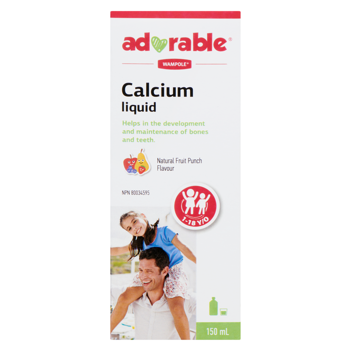 Adorable Calcium Liquid Natural Fruit Punch Flavour 1-18 y/o 150 ml