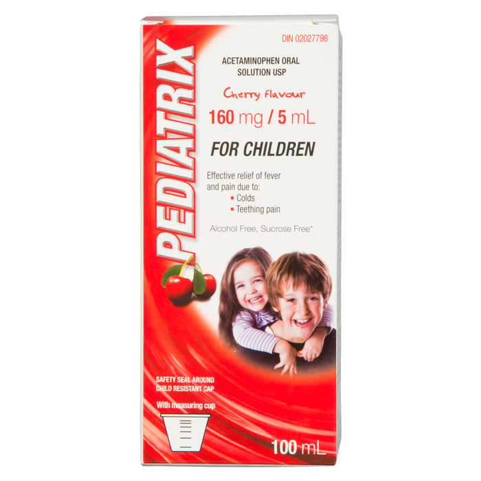 Rougier Pediatrix Acetaminophen Oral Solution USP Cherry Flavour for Children 100 ml