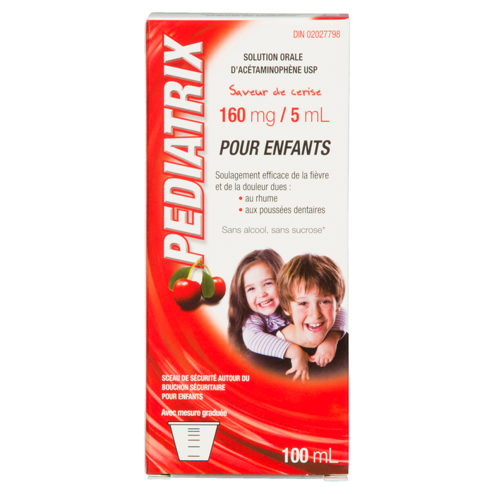 Rougier Pediatrix Acetaminophen Oral Solution USP Cherry Flavour for Children 100 ml