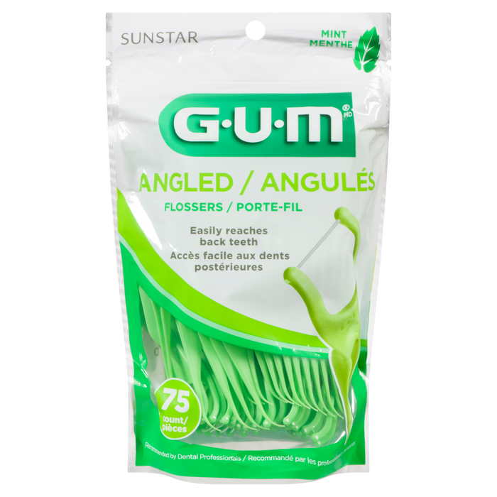 GUM Flossers Angled Mint 75 Count