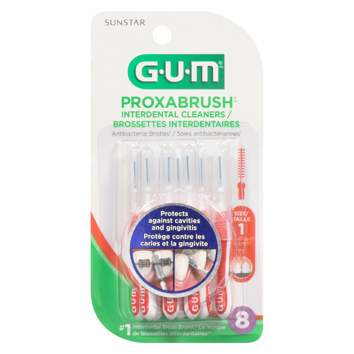 Brossettes interdentaires GUM Proxabrush taille 1 ultra serrées