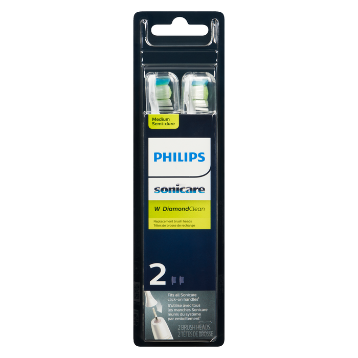 Têtes de brosse de rechange Philips Sonicare avec DiamondClean Medium 2 têtes de brosse