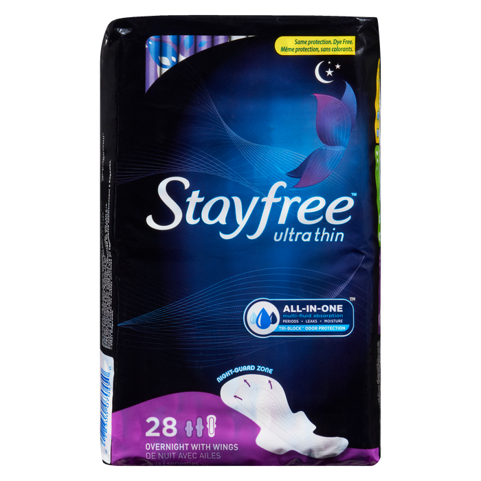 Stayfree Ultra Thin Overnight with Wings 28 Pads