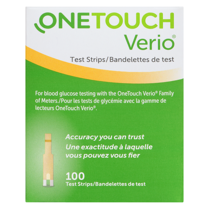 Bandelettes de test OneTouch Verio 100 bandelettes de test