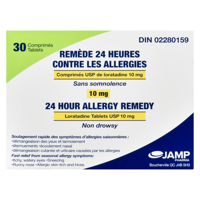 JAMP Pharma 24 heures remède contre les allergies 10 mg 30 comprimés