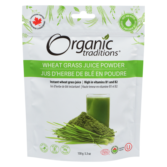 Jus d'herbe de blé en poudre Organic Traditions 150 g