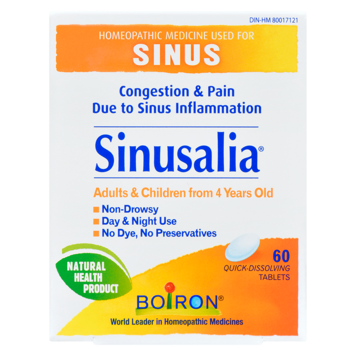 Boiron Sinusalia Sinus Adults & Children from 4 Years Old 60 Quick-Dissolving Tablets