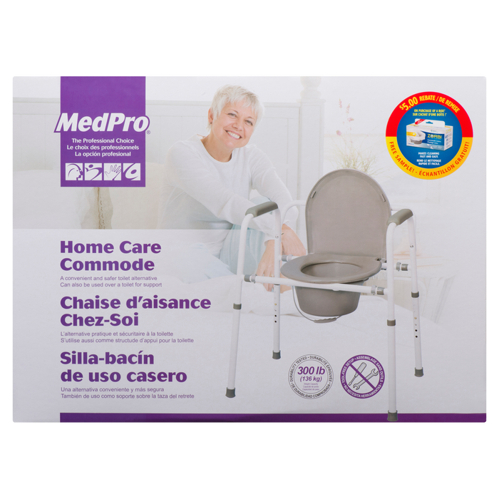 Chaise percée pour soins à domicile MedPro