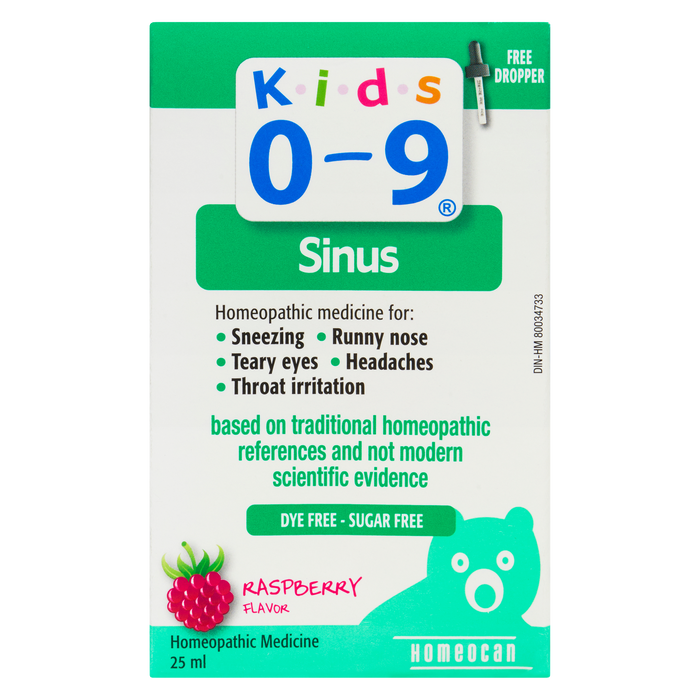 Homeocan Kids 0-9 Médicament homéopathique Sinus Saveur Framboise 25 ml