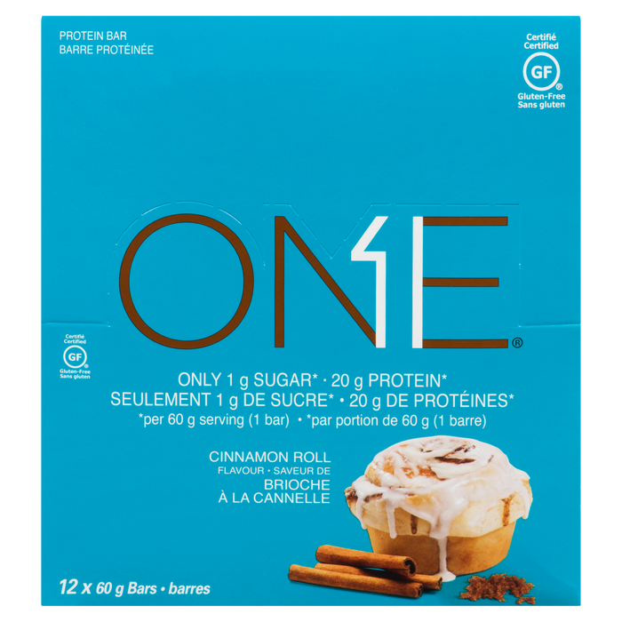 One Protein Bar Cinnamon Roll Flavour 12 x 60 g Bars (720 g)